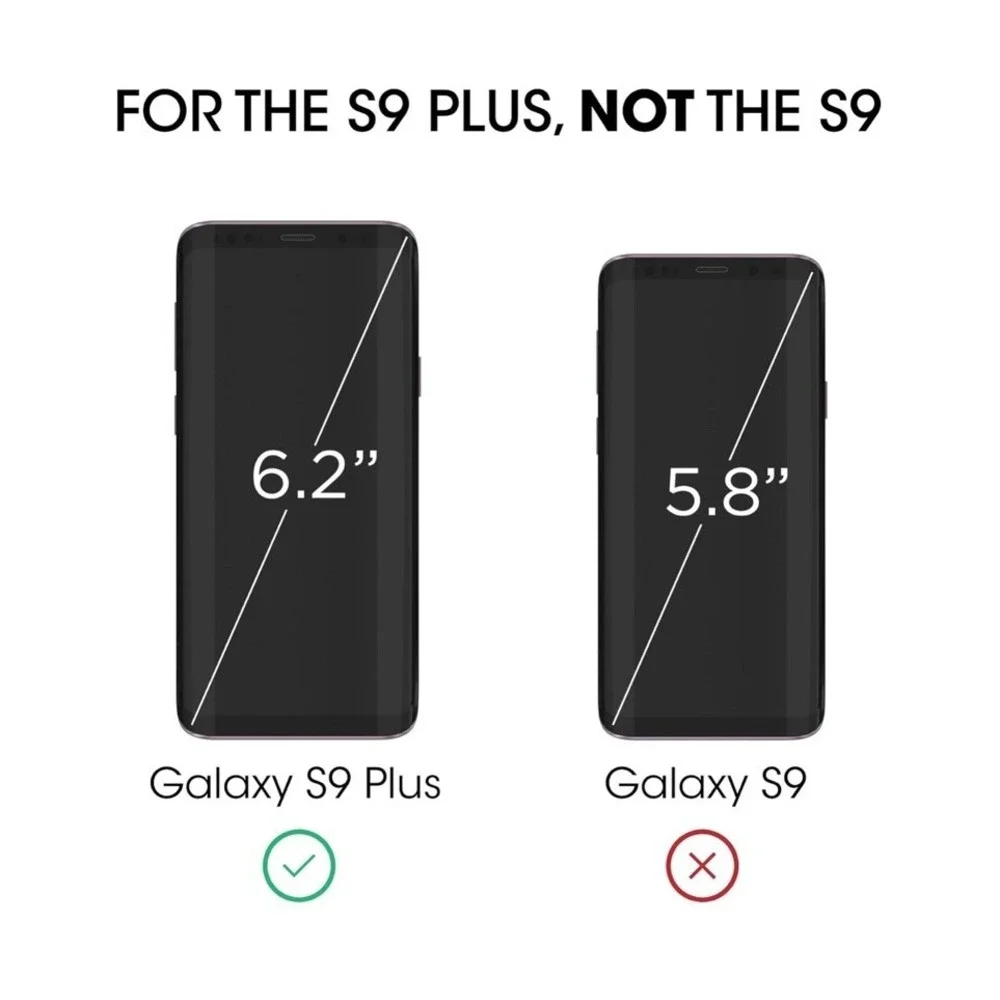 amFlim 3D Curved Glass Screen Protector for Samsung Galaxy S9 Plus - Black